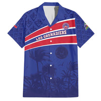 Custom Haiti Football Hawaiian Shirt Les Grenadiers - Royal Palm - Wonder Print Shop