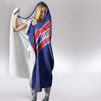 Custom Haiti Football Hooded Blanket Les Grenadiers - Royal Palm