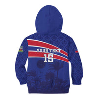Custom Haiti Football Kid Hoodie Les Grenadiers - Royal Palm - Wonder Print Shop