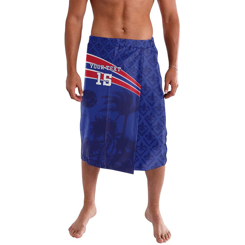 Custom Haiti Football Lavalava Les Grenadiers - Royal Palm - Wonder Print Shop