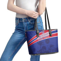 Custom Haiti Football Leather Tote Bag Les Grenadiers - Royal Palm - Wonder Print Shop