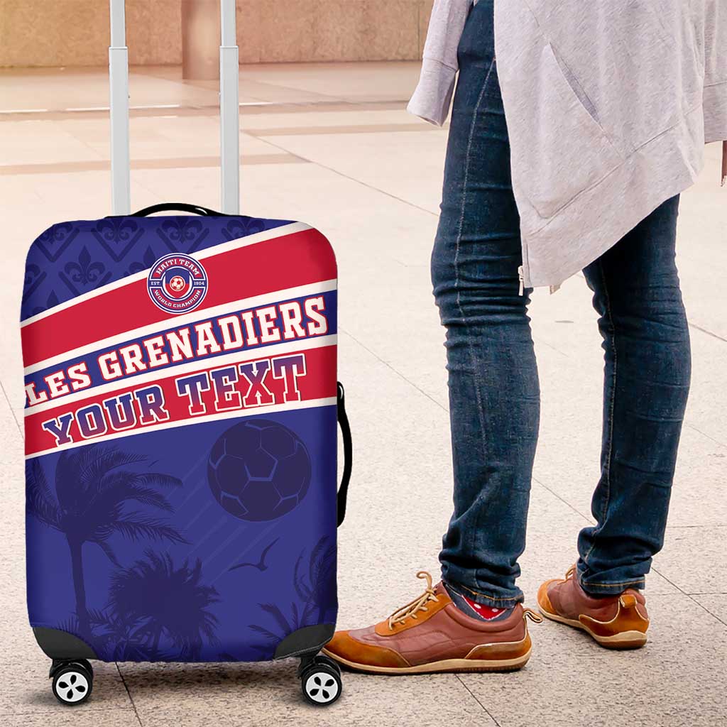 Custom Haiti Football Luggage Cover Les Grenadiers - Royal Palm - Wonder Print Shop