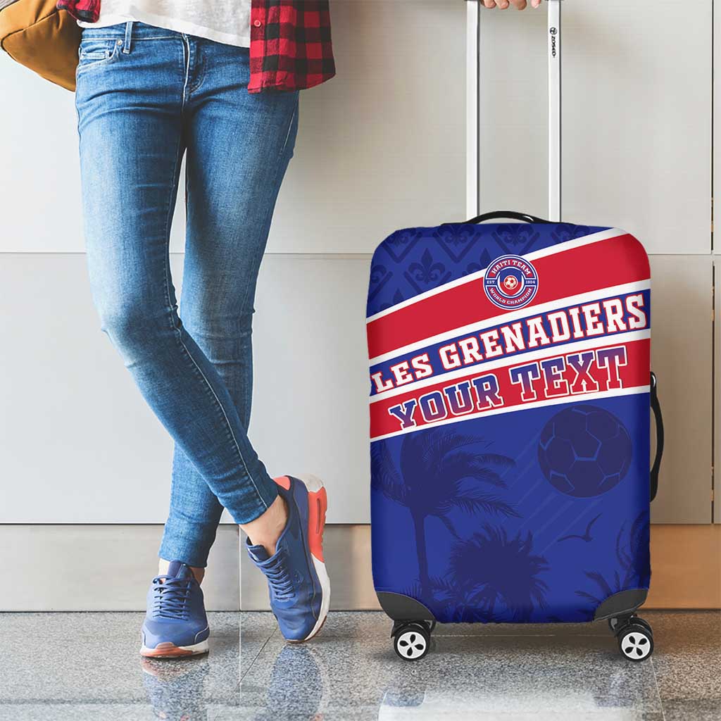 Custom Haiti Football Luggage Cover Les Grenadiers - Royal Palm - Wonder Print Shop