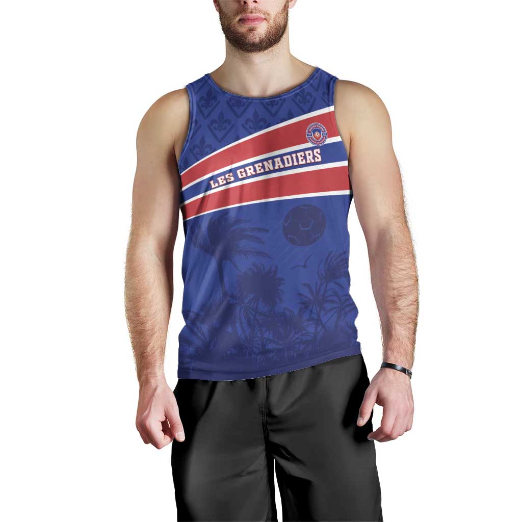 Custom Haiti Football Men Tank Top Les Grenadiers - Royal Palm - Wonder Print Shop