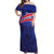 Custom Haiti Football Off Shoulder Maxi Dress Les Grenadiers - Royal Palm - Wonder Print Shop