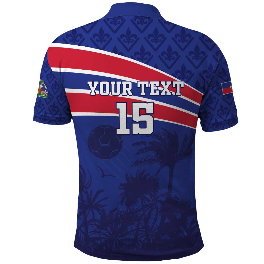 Custom Haiti Football Polo Shirt Les Grenadiers - Royal Palm - Wonder Print Shop