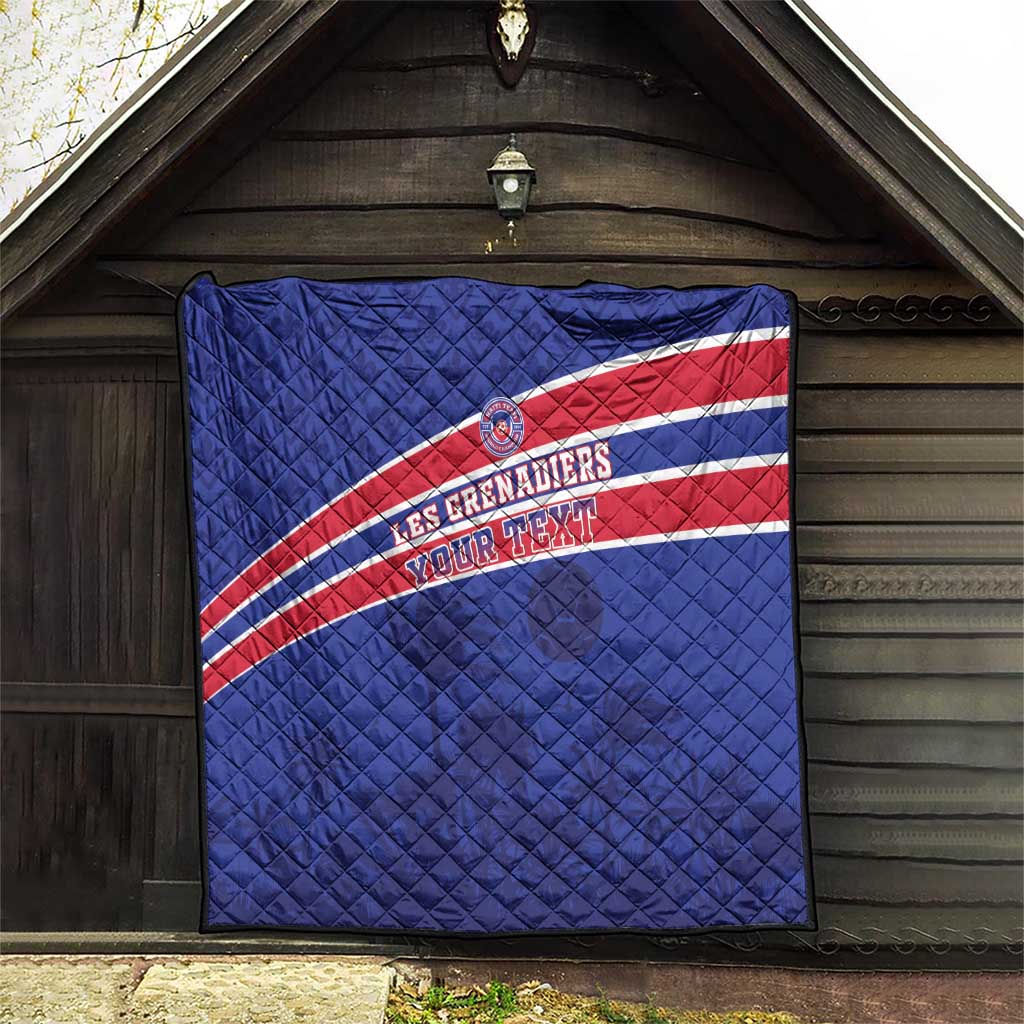 Custom Haiti Football Quilt Les Grenadiers - Royal Palm - Wonder Print Shop