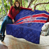 Custom Haiti Football Quilt Les Grenadiers - Royal Palm - Wonder Print Shop