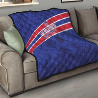 Custom Haiti Football Quilt Les Grenadiers - Royal Palm - Wonder Print Shop