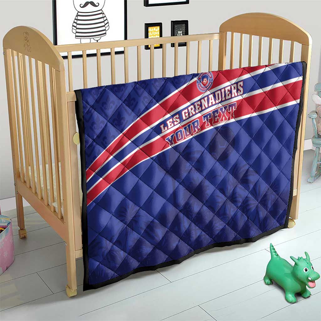 Custom Haiti Football Quilt Les Grenadiers - Royal Palm - Wonder Print Shop