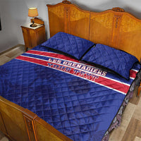 Custom Haiti Football Quilt Bed Set Les Grenadiers - Royal Palm - Wonder Print Shop