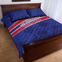 Custom Haiti Football Quilt Bed Set Les Grenadiers - Royal Palm - Wonder Print Shop