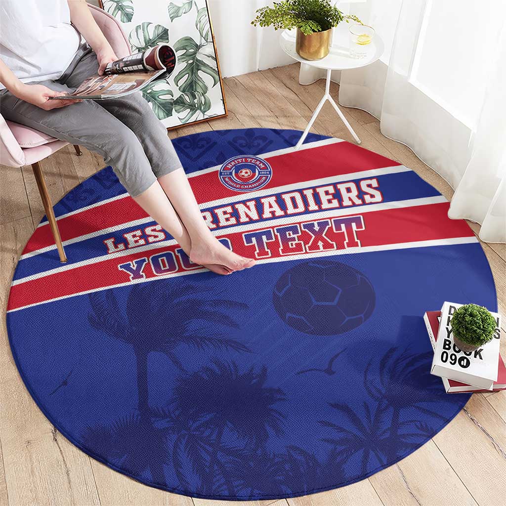 Custom Haiti Football Round Carpet Les Grenadiers - Royal Palm