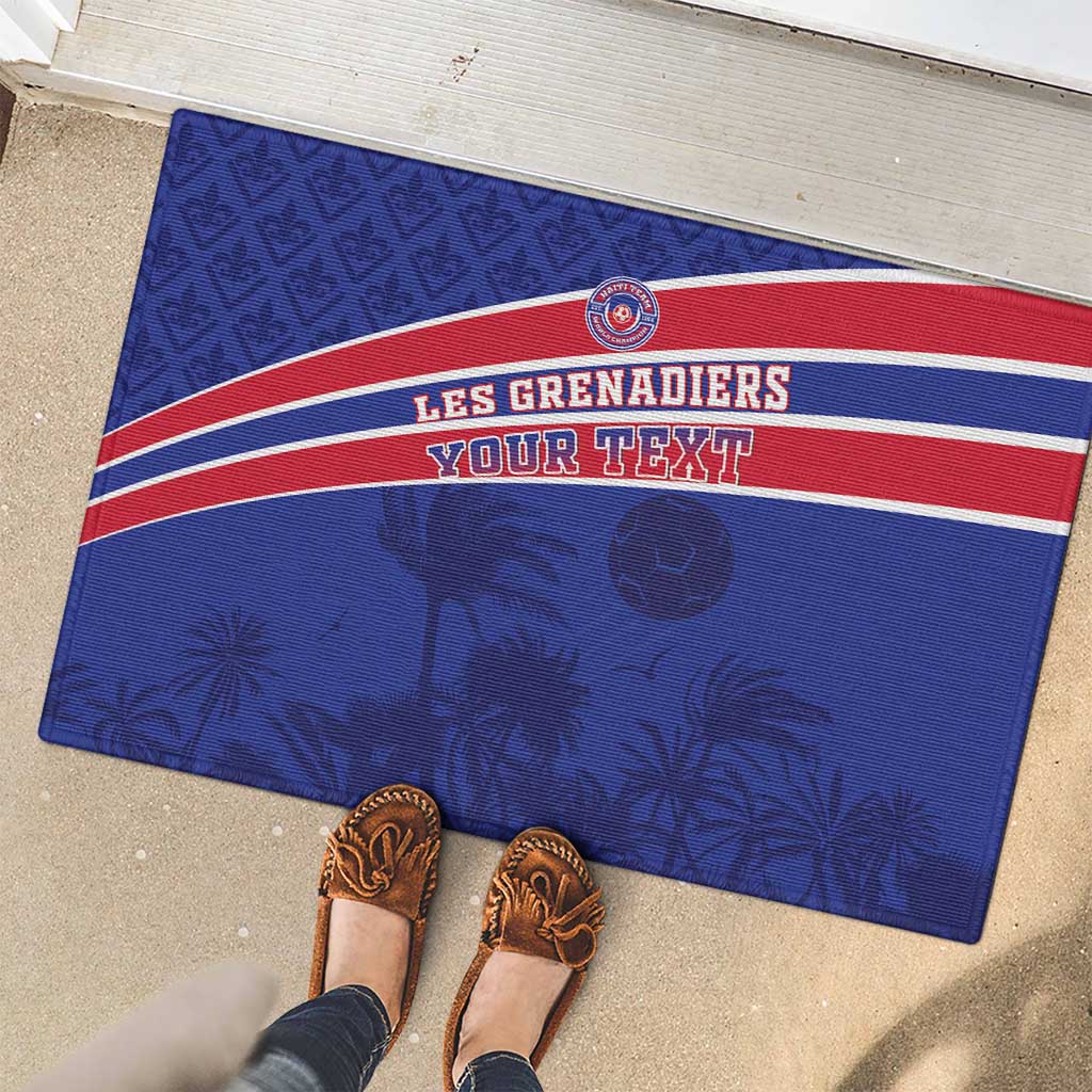 Custom Haiti Football Rubber Doormat Les Grenadiers - Royal Palm - Wonder Print Shop