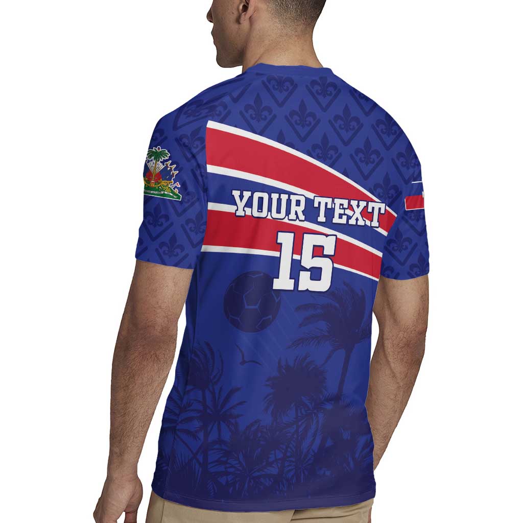 Custom Haiti Football Rugby Jersey Les Grenadiers - Royal Palm - Wonder Print Shop