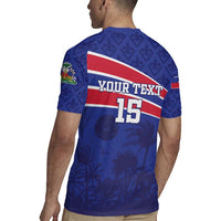 Custom Haiti Football Rugby Jersey Les Grenadiers - Royal Palm - Wonder Print Shop