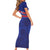Custom Haiti Football Short Sleeve Bodycon Dress Les Grenadiers - Royal Palm - Wonder Print Shop