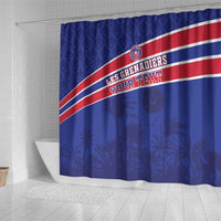 Custom Haiti Football Shower Curtain Les Grenadiers - Royal Palm