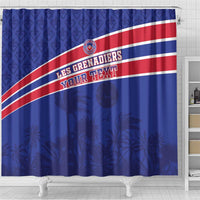 Custom Haiti Football Shower Curtain Les Grenadiers - Royal Palm