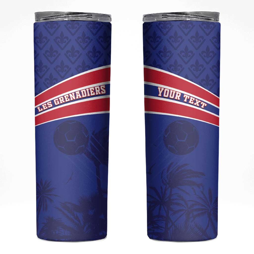 Custom Haiti Football Skinny Tumbler Les Grenadiers - Royal Palm - Wonder Print Shop