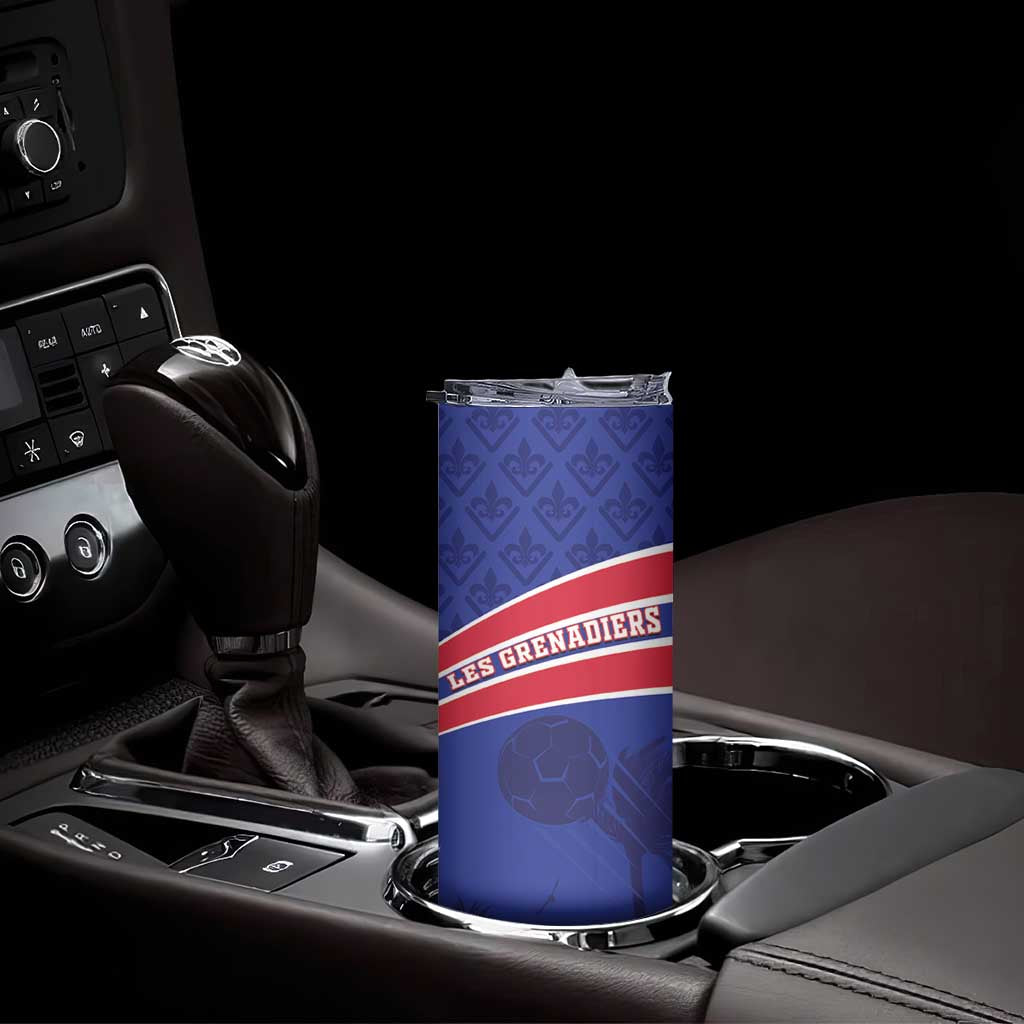 Custom Haiti Football Skinny Tumbler Les Grenadiers - Royal Palm - Wonder Print Shop