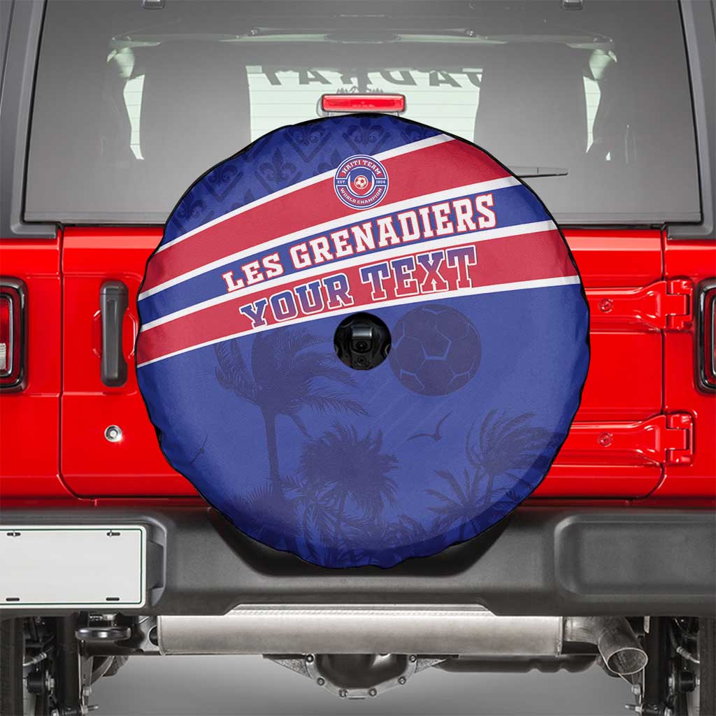 Custom Haiti Football Spare Tire Cover Les Grenadiers - Royal Palm - Wonder Print Shop