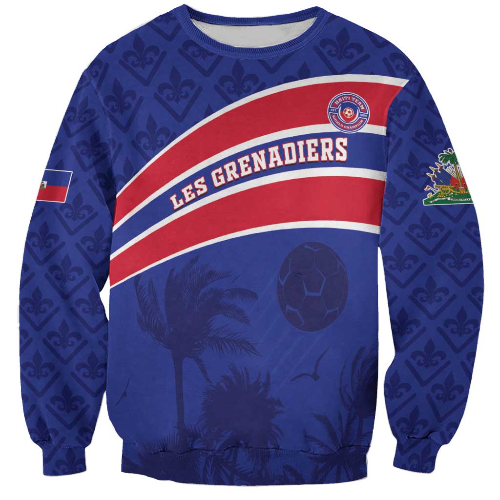 Custom Haiti Football Sweatshirt Les Grenadiers - Royal Palm - Wonder Print Shop