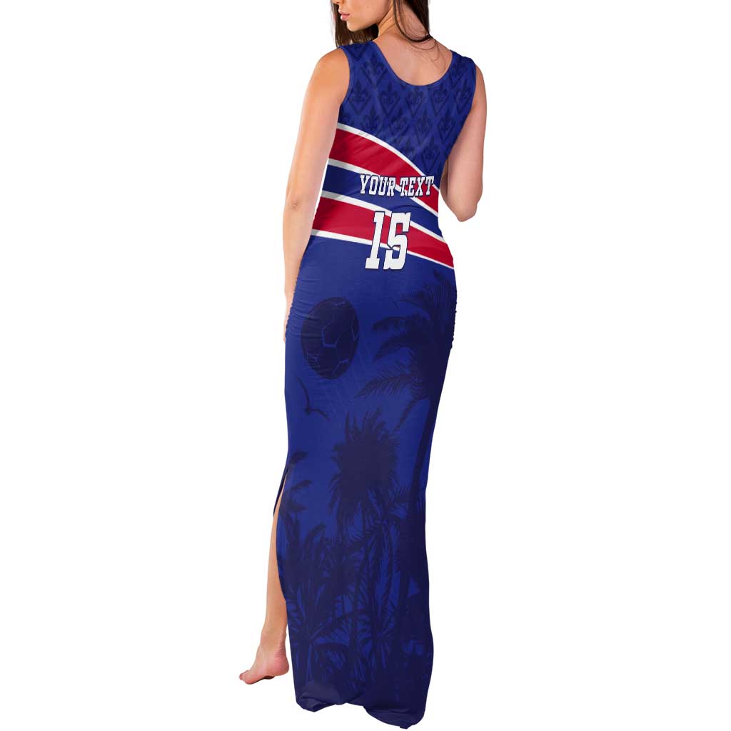 Custom Haiti Football Tank Maxi Dress Les Grenadiers - Royal Palm - Wonder Print Shop
