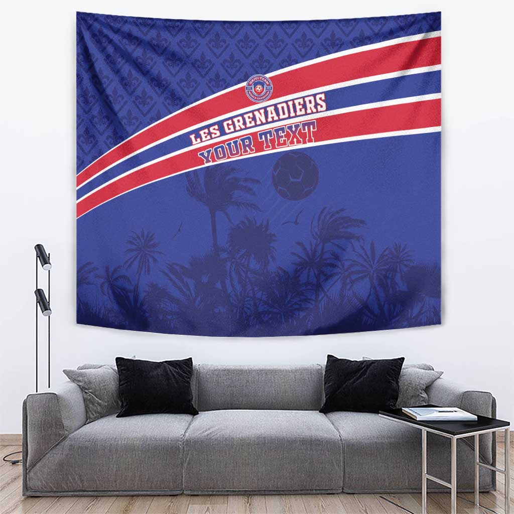 Custom Haiti Football Tapestry Les Grenadiers - Royal Palm - Wonder Print Shop