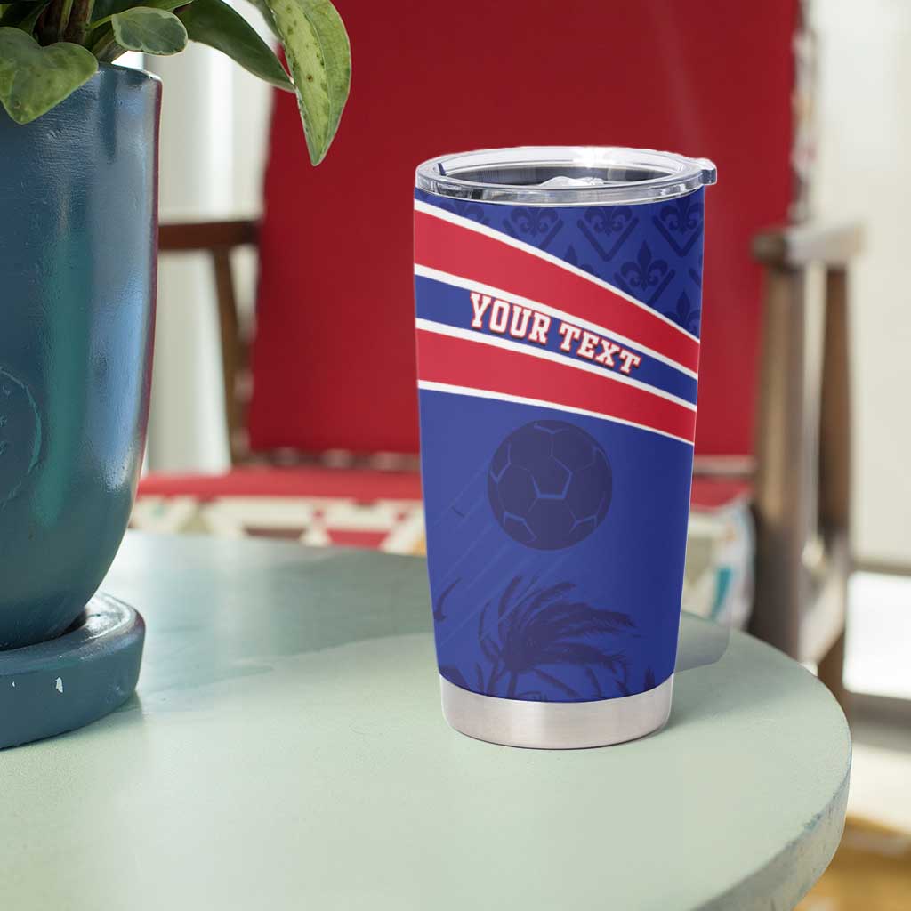 Custom Haiti Football Tumbler Cup Les Grenadiers - Royal Palm - Wonder Print Shop