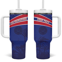 Custom Haiti Football Tumbler With Handle Les Grenadiers - Royal Palm - Wonder Print Shop