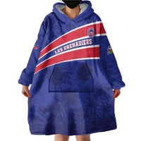 Custom Haiti Football Wearable Blanket Hoodie Les Grenadiers - Royal Palm - Wonder Print Shop