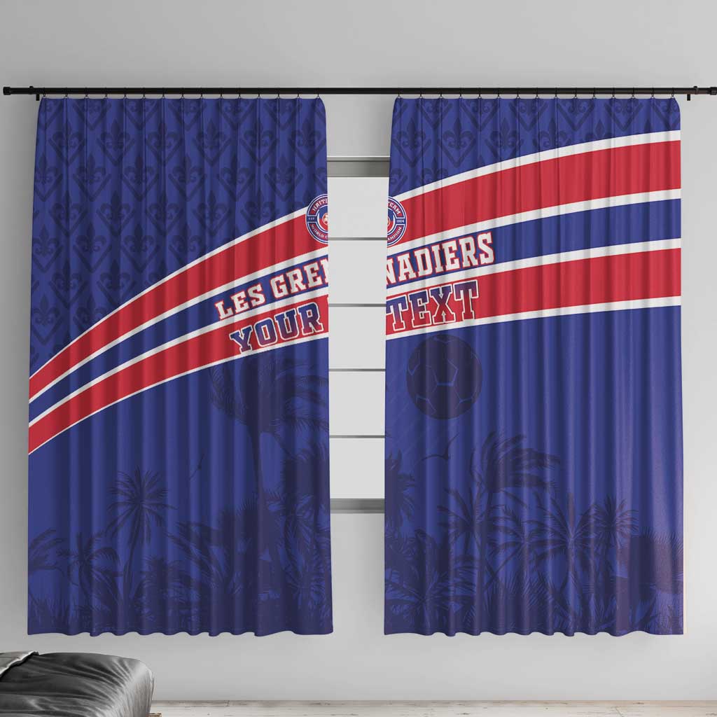 Custom Haiti Football Window Curtain Les Grenadiers - Royal Palm - Wonder Print Shop