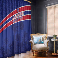 Custom Haiti Football Window Curtain Les Grenadiers - Royal Palm - Wonder Print Shop