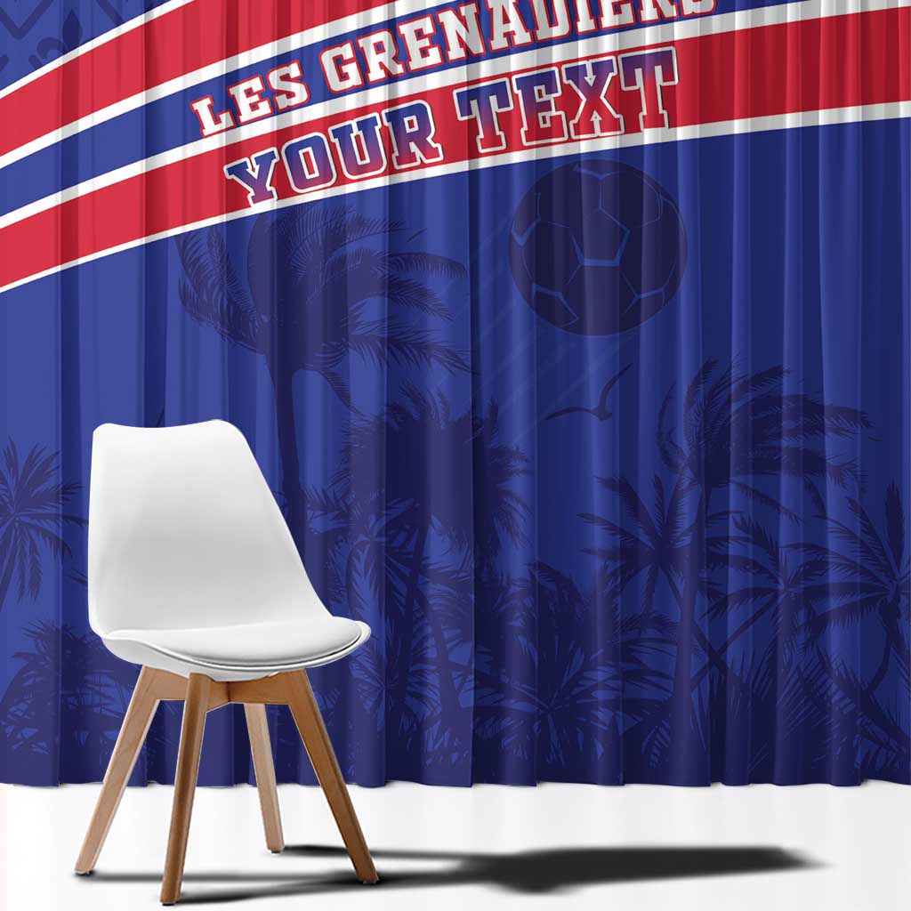 Custom Haiti Football Window Curtain Les Grenadiers - Royal Palm - Wonder Print Shop