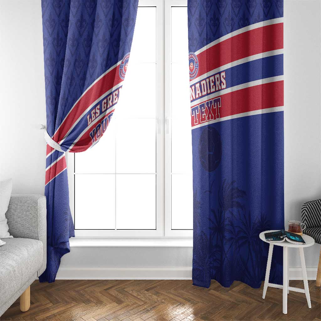Custom Haiti Football Window Curtain Les Grenadiers - Royal Palm - Wonder Print Shop