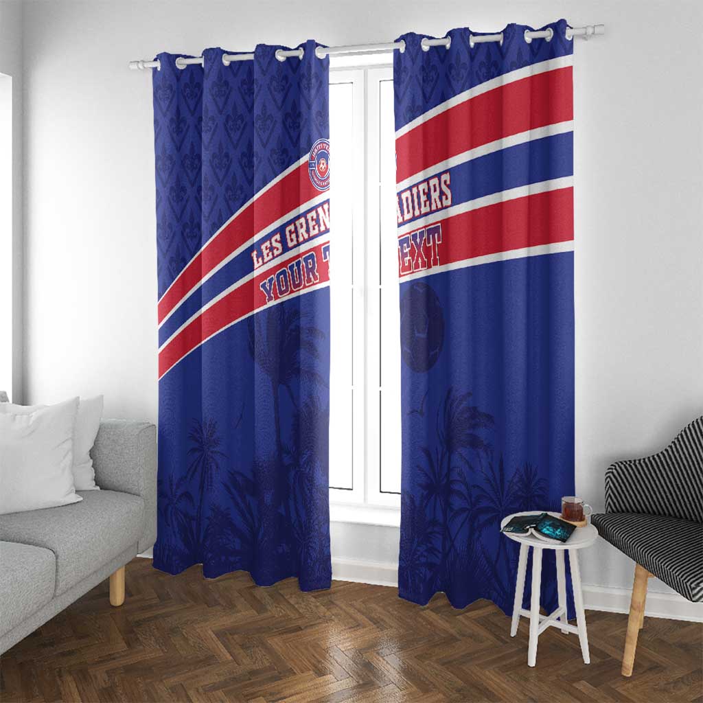 Custom Haiti Football Window Curtain Les Grenadiers - Royal Palm - Wonder Print Shop