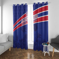 Custom Haiti Football Window Curtain Les Grenadiers - Royal Palm - Wonder Print Shop