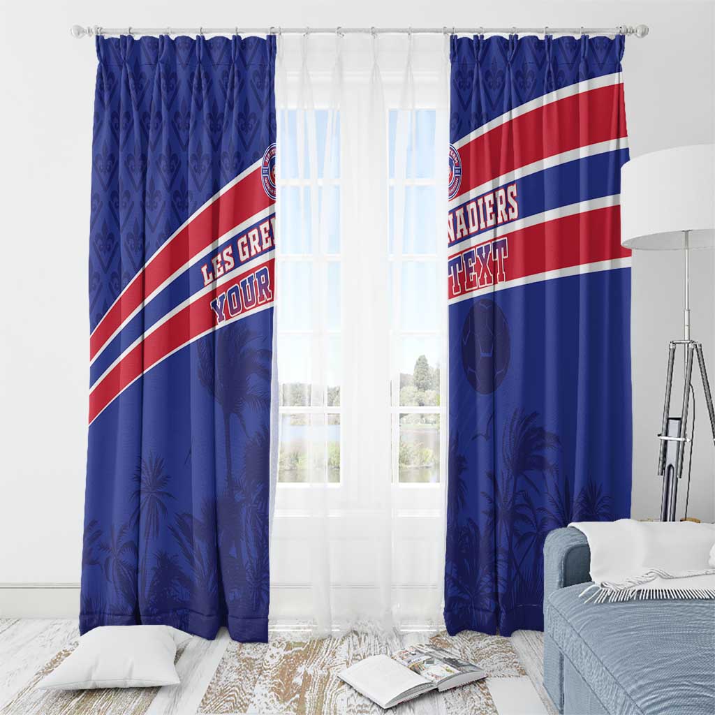 Custom Haiti Football Window Curtain Les Grenadiers - Royal Palm - Wonder Print Shop
