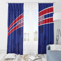 Custom Haiti Football Window Curtain Les Grenadiers - Royal Palm - Wonder Print Shop