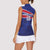 Custom Haiti Football Women Sleeveless Polo Shirt Les Grenadiers - Royal Palm - Wonder Print Shop