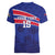 Custom Haiti Football Women V-Neck T-Shirt Les Grenadiers - Royal Palm - Wonder Print Shop