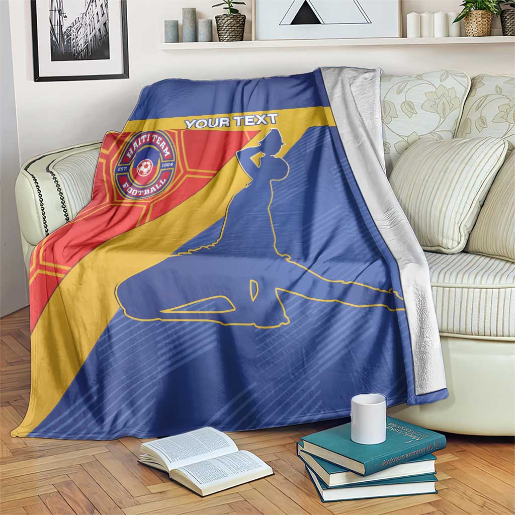 Custom Haiti Football Blanket Neg Marron Go Ayiti