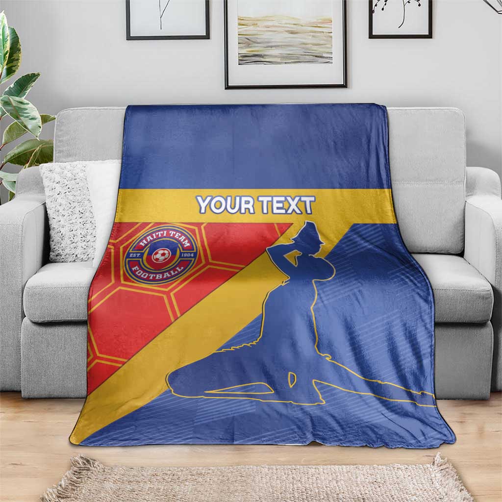 Custom Haiti Football Blanket Neg Marron Go Ayiti