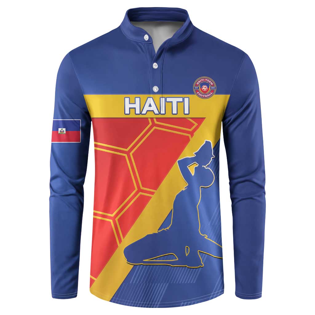Custom Haiti Football Button Sweatshirt Neg Marron Go Ayiti - Wonder Print Shop