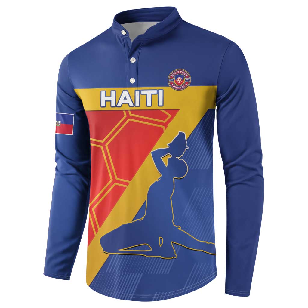 Custom Haiti Football Button Sweatshirt Neg Marron Go Ayiti - Wonder Print Shop
