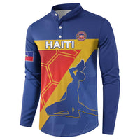 Custom Haiti Football Button Sweatshirt Neg Marron Go Ayiti - Wonder Print Shop