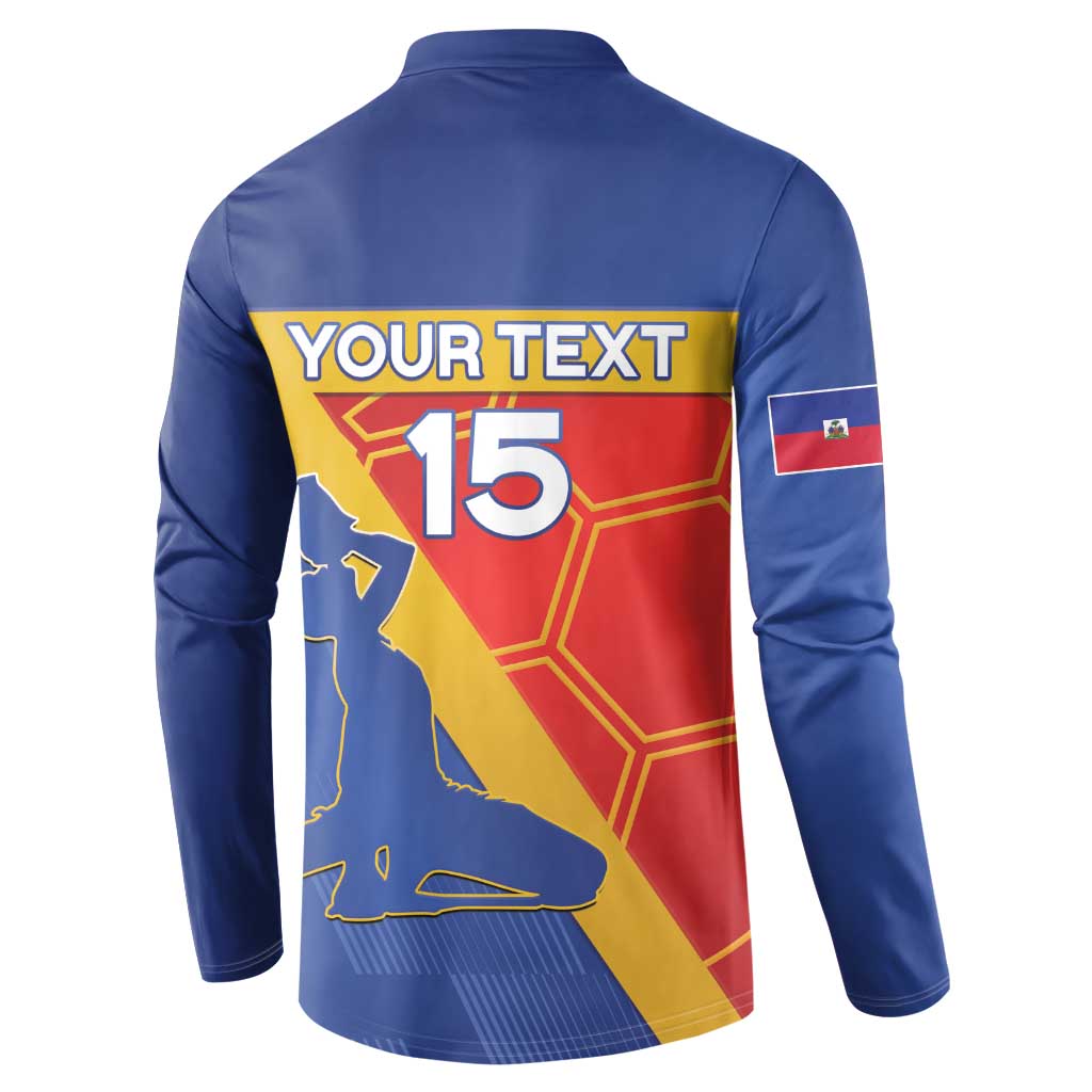 Custom Haiti Football Button Sweatshirt Neg Marron Go Ayiti - Wonder Print Shop