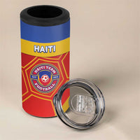 Custom Haiti Football 4 in 1 Can Cooler Tumbler Neg Marron Go Ayiti - Wonder Print Shop