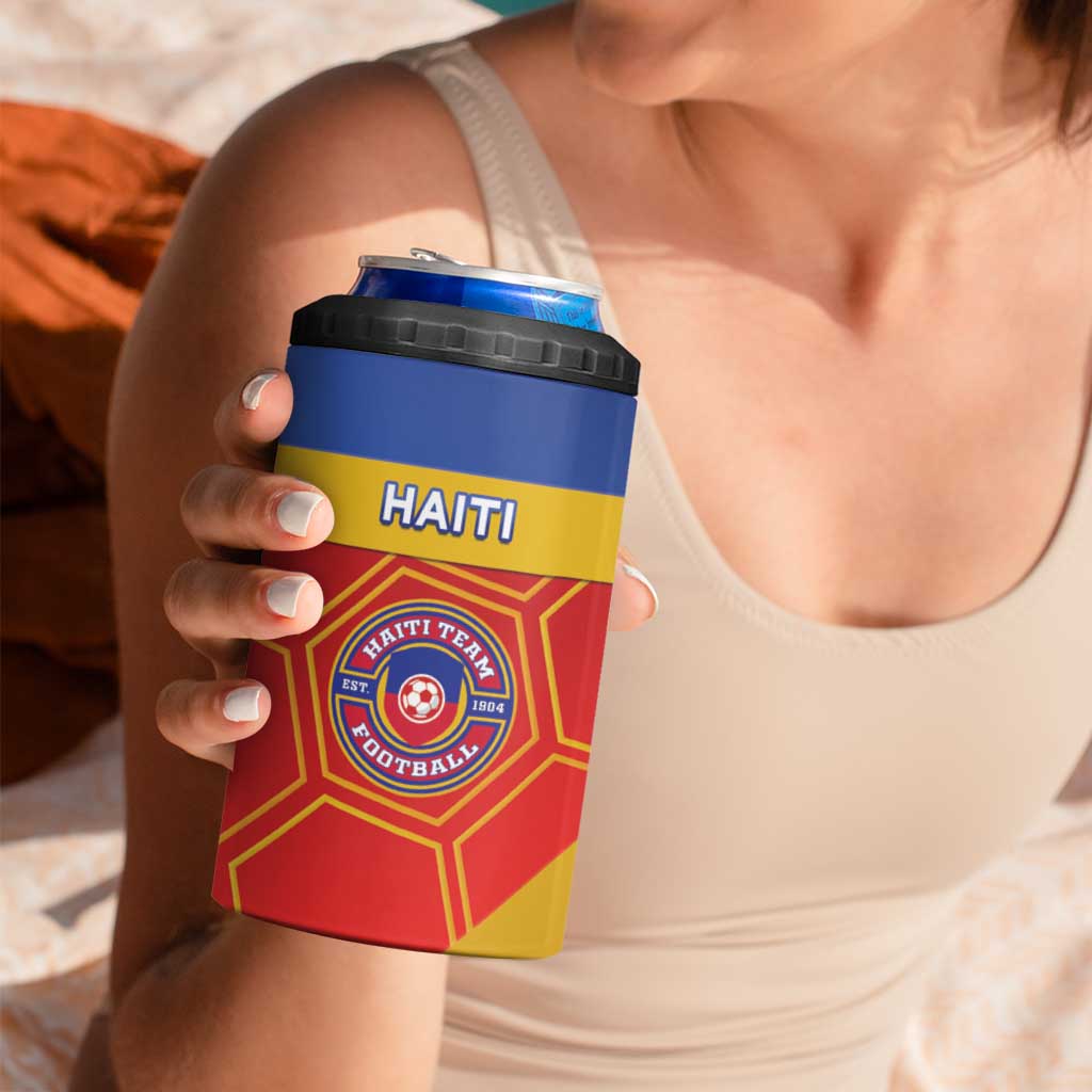 Custom Haiti Football 4 in 1 Can Cooler Tumbler Neg Marron Go Ayiti - Wonder Print Shop